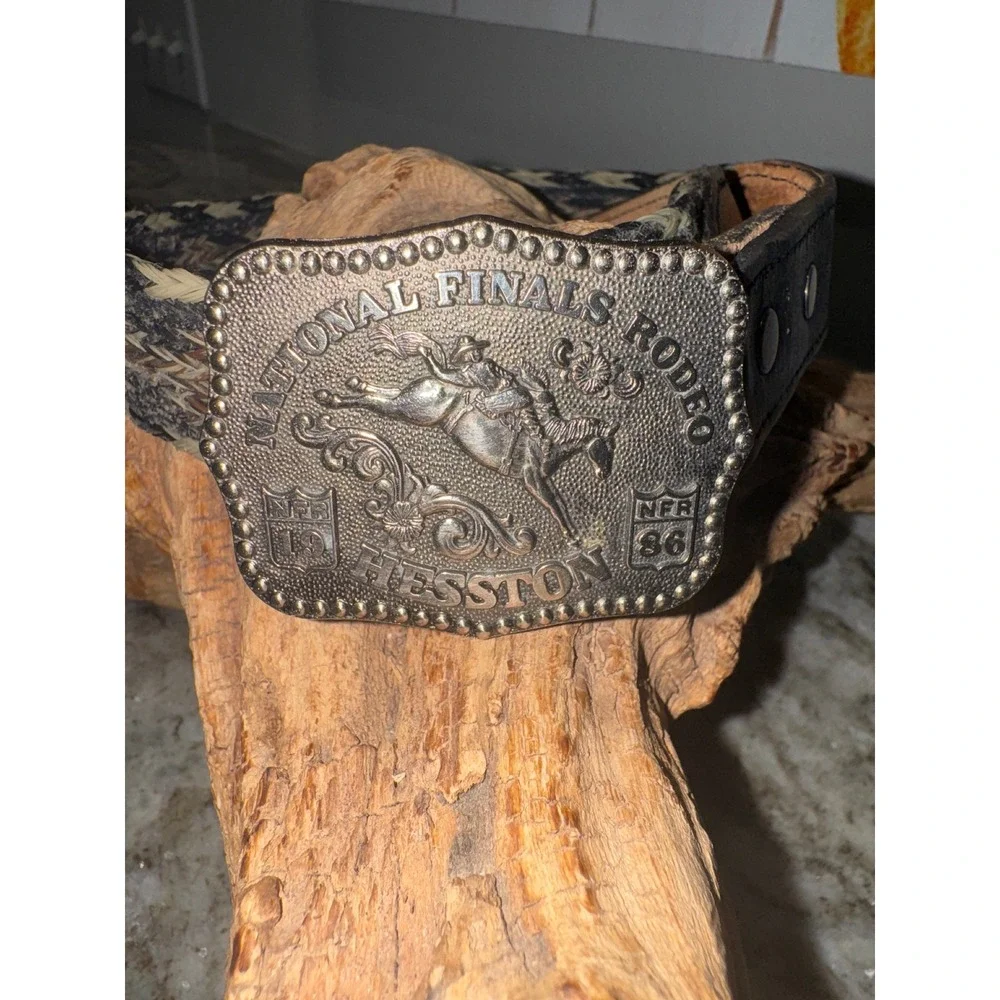 1986‎ Hesston National Finals Rodeo (NFR) commemorative belt buckle silver